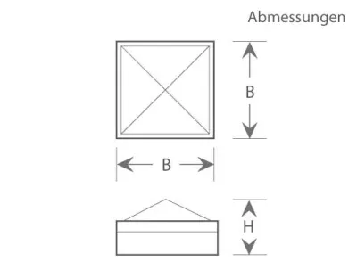13W LED Wand/Deckenleuchte anthrazit quadr. pyramide Warm Weiß / 2700-3200K 560lm 230VAC IP54 120Grad — Bild 8