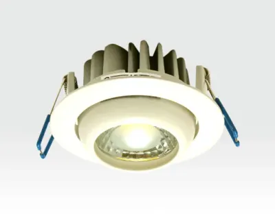 5W LED Einbau Spotleuchte weiß rund Neutral Weiß / 4000-4500K 300lm 230VAC IP44 65Grad -Ausstellungsstück mit kleinen Schönheitsfehler